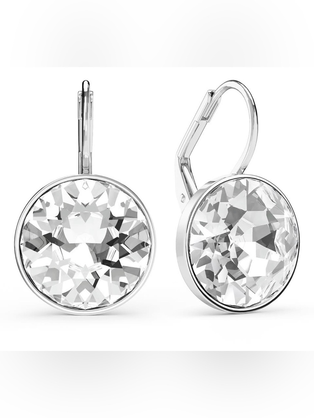 Bella Clear Crystal Drop Earrings - Silver Tone